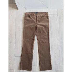 Ralph Lauren Corduroy Pants Womens 12 Brown Straight Leg Stretch Casual Western